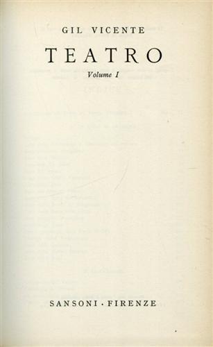 Teatro - Gil Vicente - copertina