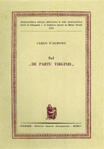 Sul \De Partu Virginis\"" - Carlo D'Alessio - copertina