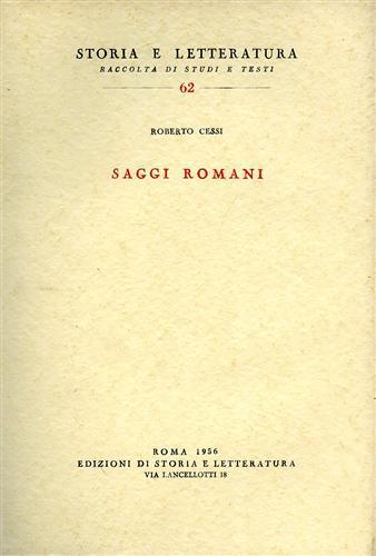 Saggi romani - Roberto Cessi - copertina