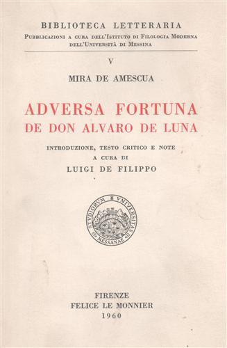 Adversa fortuna de Don Alvaro de Luna - Mira De Amescua - copertina