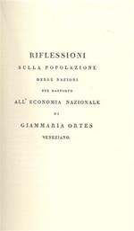 Riflessioni sulla popolazione delle nazioni per rapporto all'economia nazionale. Delle scienze utili e delle di