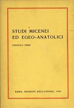 Studi Micenei ed Egeo Anatolici. Fasc. I. Indice articoli: Presentazio