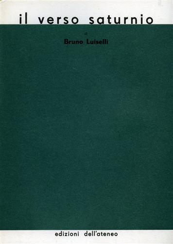 Il verso saturnio - Bruno Luiselli - copertina