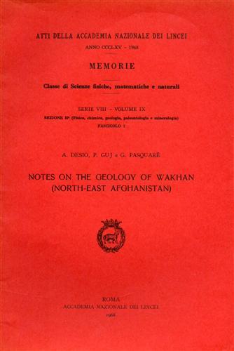 Notes on the geology of Wakhan ( north - east Afghanistan ) - Ardito Desio - copertina