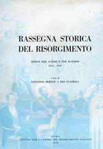 Rassegna Storica del Risorgimento. Indice per autori e per materie 1914. 1963