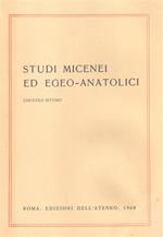 Studi Micenei ed Egeo Anatolici. Fasc. VII. Indice articoli: M.Durante,