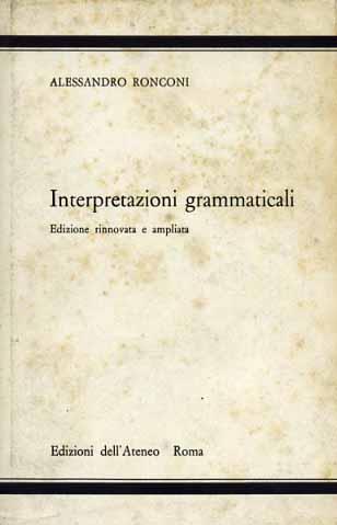 Interpretazioni grammaticali - Alessandro Ronconi - copertina