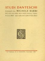 Studi Danteschi. Vol. XLIX. dall'indice: F.Masciandaro, 