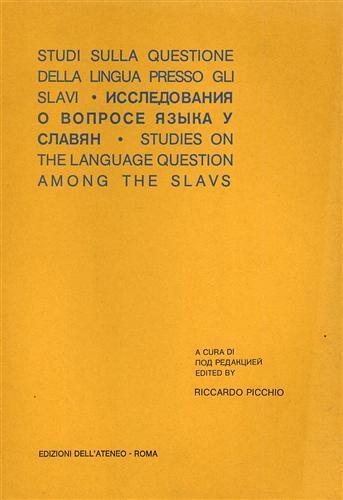 Studi sulla questione della lingua presso gli slavi - copertina