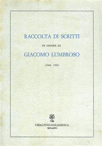 Raccolta di scritti in onore di Giacomo Lumbroso 1884 - 1925 - copertina