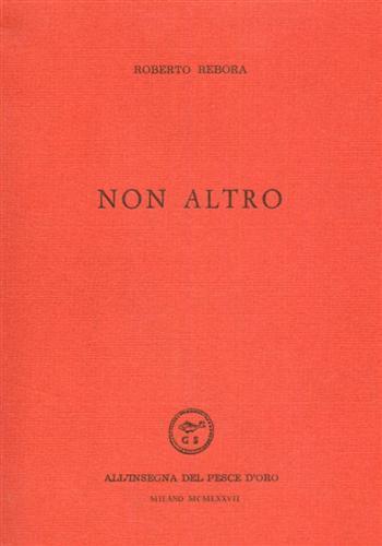 Non altro - Roberto Rebora - copertina