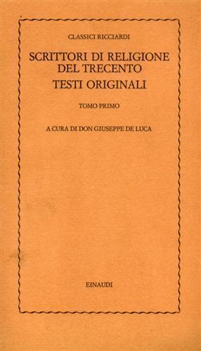 Scrittori di religione del Trecento. Testi originali - copertina