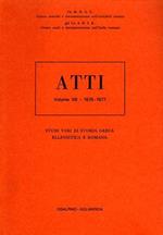 Studi vari di storia greca ellenistica e romana. Atti Vol. VIII: 1976 1977