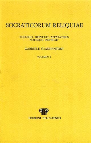 Socraticorum Reliquiae. Vol. I. Dall'Indice:I:De philosophis q - copertina