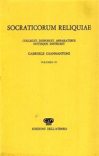 Socraticorum Reliquiae. Vol. IV: Conspectus librorum. Index fontium. Index nominum - copertina