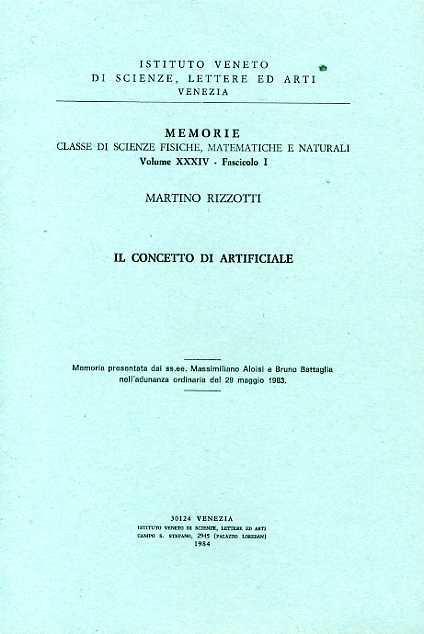Il concetto di artificiale - Martino Rizzotti - copertina