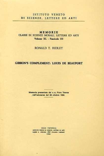 Gibbon's complement: Louis de Beaufort - Ronald T. Ridley - copertina