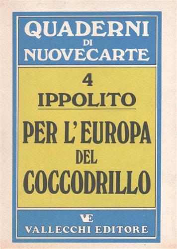 Per l'Europa del Coccodrillo - Felice Ippolito - copertina