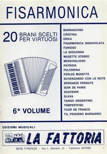 Fisarmonica 20 brani scelti per virtuosi. Burrascoso, Cristina, Erika, F - copertina