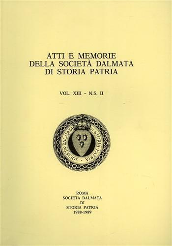 Atti e Memorie della Società Dalmata di Storia Patria. Vol. XIII, n. s. II - copertina