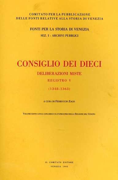 Consiglio di Dieci. Deliberazioni miste. Registro V. 1348 - 1363 - copertina