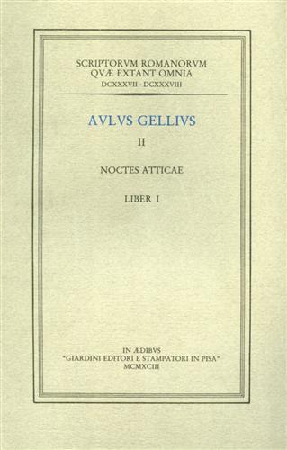 Noctes atticae. II. liber I - Aulo Gellio - copertina