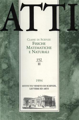 Atti. Classe di Scienze Fisiche, Matematiche e Naturali. N. 152. fascicolo II - copertina