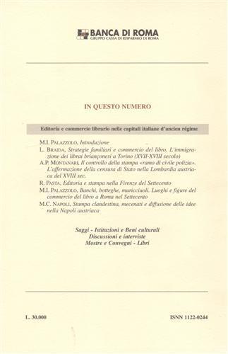 Editoria e commercio librario nelle capitali italiane d'Ancien Régime - Liana Braida - copertina
