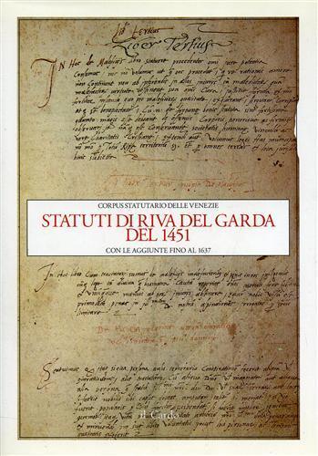 Statuti di Riva del Garda del 1451 con le aggiunte fino a 1637 - copertina