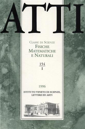 Atti. Classe di Scienze Fisiche, Matematiche e Naturali. N. 154. fascicolo I - copertina