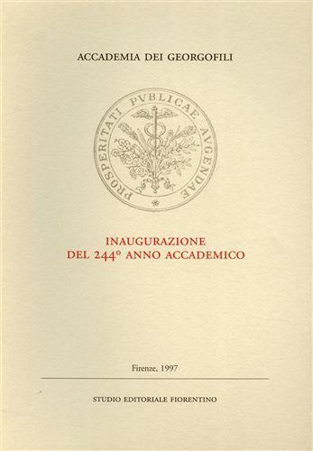 Inaugurazione del 244° Anno Accademico - copertina