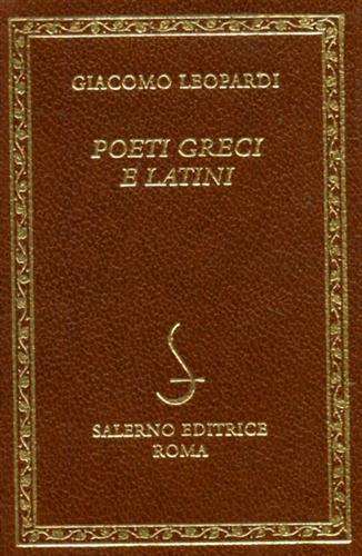 Poeti greci e latini - Giacomo Leopardi - copertina