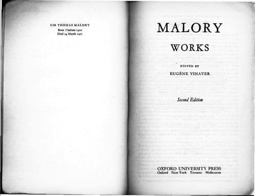 Works - Thomas Malory - 2