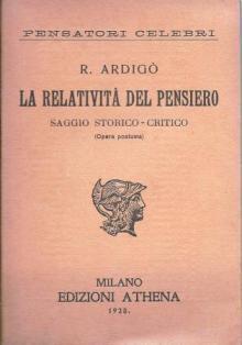 La relatività del pensiero - Roberto Ardigò - copertina
