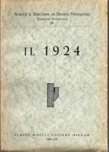 Il 1924 - Benito Mussolini - copertina