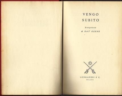 Vengo subito - Day Keene - copertina