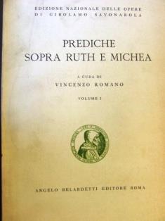 Prediche sopra Ruth e Michea. Volume I - Girolamo Savonarola - copertina