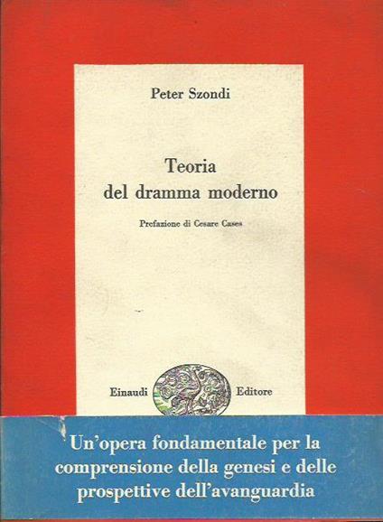 Teoria del Dramma Moderno - Peter Szondi - copertina