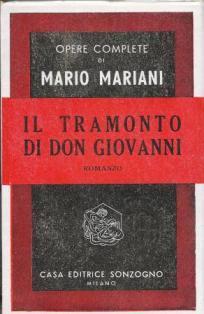 Il tramonto di Don Giovanni - Mario Mariani - copertina