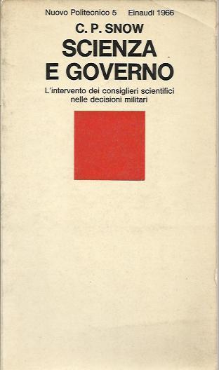 Scienza e governo - Charles P. Snow - copertina