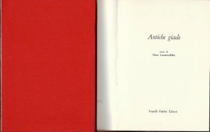 Antiche Giade - Oscar Luzzatto Bilitz - copertina