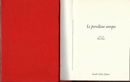 Le porcellane europee - Mina Bacci - copertina