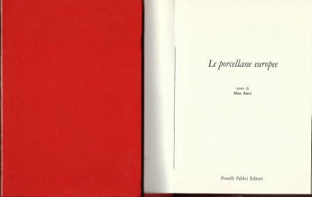 Le porcellane europee - Mina Bacci - copertina
