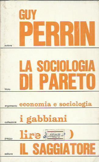 La Sociologia di Pareto - Guy Perrin - copertina
