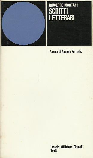 Scritti letterari - Giuseppe Montani - copertina