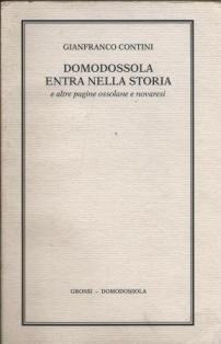 Domodossola entra nella storia - Gianfranco Contini - copertina