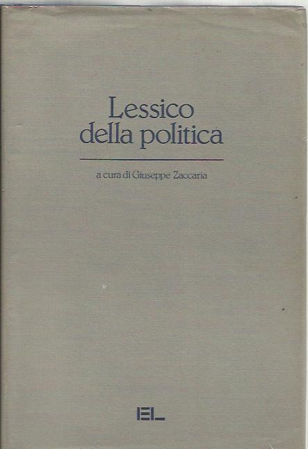 Lessico della politica - Giuseppe Zaccaria - copertina