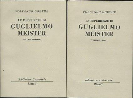 Le esperienze di Guglielmo Meister - Johann Wolfgang Goethe - copertina