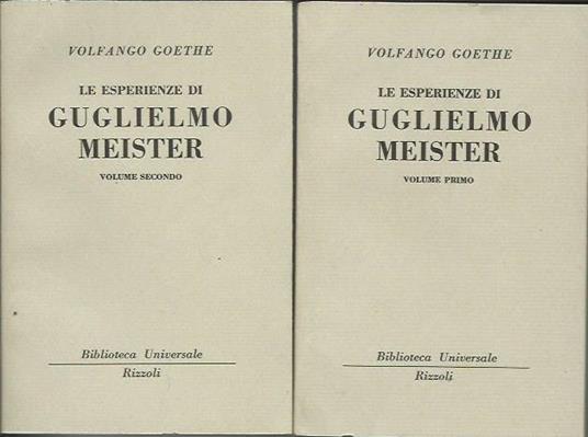 Le esperienze di Guglielmo Meister - Johann Wolfgang Goethe - copertina