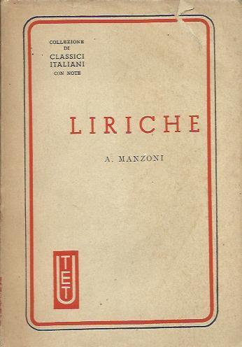 Liriche - Alessandro Manzoni - copertina